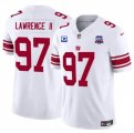 Men's New York Giants #97 Dexter Lawrence II White 2024 F.U.S.E. With 3-Star C Patch And 100TH Season Patch Vapor Untouchable Limited Stitched Jersey