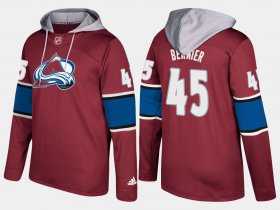 Wholesale Cheap Avalanche #45 Jonathan Bernier Burgundy Name And Number Hoodie