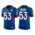 Wholesale Cheap Men's Carolina Panthers #53 Brian Burns 2022 Royal NFC Pro Bowl Stitched Jersey