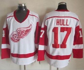 Wholesale Cheap Red Wings #17 Brett Hull White CCM Throwback Stitched NHL Jersey