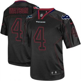 Wholesale Cheap Nike Texans #4 Deshaun Watson Lights Out Black Men\'s Stitched NFL Elite Jersey