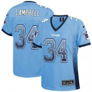 Wholesale Cheap Nike Titans #34 Earl Campbell Light Blue Alternate Women's Stitched NFL Elite Drift Fashion Jersey