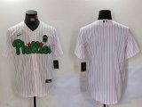 Cheap Men's Philadelphia Phillies Blank White Green Cool Base Stitched Jersey