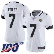 Wholesale Cheap Nike Jaguars #7 Nick Foles White Women's Stitched NFL 100th Season Vapor Limited Jersey