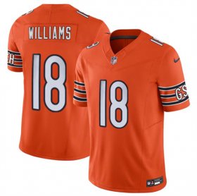 Cheap Men\'s Chicago Bears #18 Caleb Williams Orange 2024 Draft F.U.S.E. Vapor Football Stitched Jersey