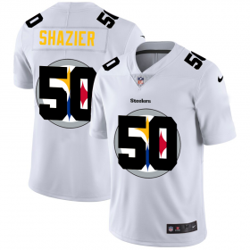 Wholesale Cheap Pittsburgh Steelers #50 Ryan Shazier White Men\'s Nike Team Logo Dual Overlap Limited NFL Jersey