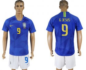 Wholesale Cheap Brazil #9 G.Jesus Away Soccer Country Jersey