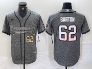 Cheap Men's Tampa Bay Buccaneers #62 Graham Barton Grey Gridiron With Patch Cool Base Stitched Baseball Jerseys