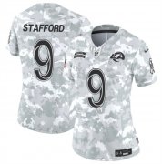 Cheap Women's Los Angeles Rams #9 Matthew Stafford 2024 F.U.S.E Arctic Camo Salute To Service Limited Stitched Football Jersey(Run Small)