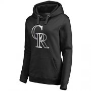 Wholesale Cheap Women's Colorado Rockies Platinum Collection Pullover Hoodie Black