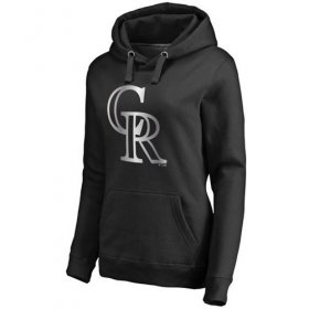 Wholesale Cheap Women\'s Colorado Rockies Platinum Collection Pullover Hoodie Black