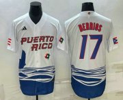 Cheap Men's Puerto Rico Baseball #17 Jose Berrios 2023 White World Baseball Classic Stitched Jersey