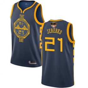 Wholesale Cheap Warriors #21 Jonas Jerebko Navy 2019 Finals Bound Basketball Swingman City Edition 2018-19 Jersey