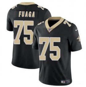 Cheap Men\'s New Orleans Saints #75 Taliese Fuaga Black 2024 Draft Vapor Limited Football Stitched Jersey