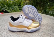 Wholesale Cheap Kids Air Jordan 11 Low Shoes Gold/White