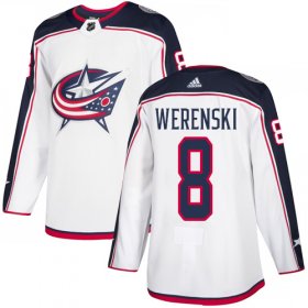 Wholesale Cheap Adidas Blue Jackets #8 Zach Werenski White Road Authentic Stitched NHL Jersey