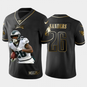 Cheap Philadelphia Eagles #26 Miles Sanders Nike Team Hero 1 Vapor Limited NFL 100 Jersey Black Golden