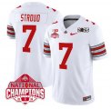 Cheap Men's Ohio State Buckeyes #7 C.J. Stroud White 2025 CFP Final With National Champions Patch F.U.S.E. Vapor Limited Stitched Football Jersey