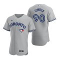 Cheap Mens Toronto Blue Jays #90 Adam Cimber Nike Gray Road Flex Base Player Jersey