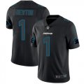 Wholesale Cheap Nike Panthers #1 Cam Newton Black Men's Stitched NFL Limited Rush Impact Jersey