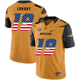 Wholesale Cheap Missouri Tigers 19 Jack Lowar Gold USA Flag Nike College Football Jersey