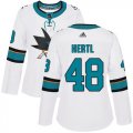 Wholesale Cheap Adidas Sharks #48 Tomas Hertl White Road Authentic Women's Stitched NHL Jersey