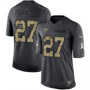 Wholesale Cheap Nike Jaguars #27 Leonard Fournette Black Men's Stitched NFL Limited 2016 Salute To Service Jersey