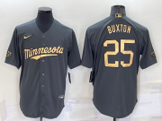 Wholesale Men's Minnesota Twins #25 Byron Buxton Grey 2022 All Star Stitched Cool Base Nike Jersey