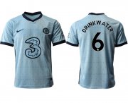 Wholesale Cheap Men 2020-2021 club Chelsea away aaa version 6 Light blue Soccer Jerseys