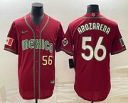 Cheap Men's Mexico Baseball #56 Randy Arozarena Number 2023 Red World Classic Stitched Jersey12