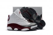 Wholesale Cheap Kids' Air Jordan 13 Retro Shoes White/Deep red-Grey