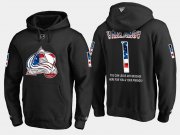 Wholesale Cheap Avalanche #1 Semyon Varlamov NHL Banner Wave Usa Flag Black Hoodie