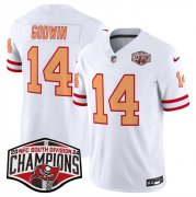 Cheap Men's Tampa Bay Buccaneers #14 Chris Godwin White F.U.S.E. 2024 NFC South Champions Limited Stitched Jersey