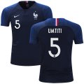 Wholesale Cheap France #5 Umtiti Home Kid Soccer Country Jersey