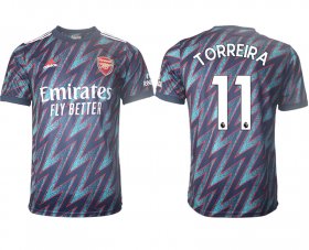 Wholesale Cheap Men 2021-2022 Club Arsenal Second away aaa version blue 11 Soccer Jersey