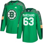 Wholesale Cheap Adidas Bruins #63 Brad Marchand adidas Green St. Patrick's Day Authentic Practice Stitched NHL Jersey