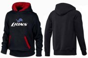 Wholesale Cheap Detroit Lions Authentic Logo Pullover Hoodie Black & Red