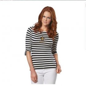 Wholesale Cheap New Orleans Saints Lady Striped Boatneck Three-Quarter Sleeve T-Shirt