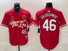 Cheap Men\'s St. Louis Cardinals #46 Paul Goldschmidt Red 2024 City Connect Limited Stitched Baseball Jersey