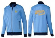 Wholesale Cheap MLB Oakland Athletics Zip Jacket Light Blue_1