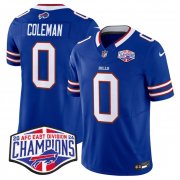 Cheap Men's Buffalo Bills #0 Keon Coleman Royal F.U.S.E. 2024 AFC East Division Champions Vapor Limited Stitched Football Jersey