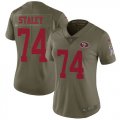 Wholesale Cheap Nike 49ers #74 Joe Staley Olive Women's Stitched NFL Limited 2017 Salute to Service Jersey