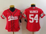 Women's San Francisco 49ers #54 Fred Warner Red Mexico Cool Base Stitched Baseball Jersey