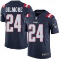 Wholesale Cheap Nike Patriots #24 Stephon Gilmore Navy Blue Men's Stitched NFL Limited Rush Jersey