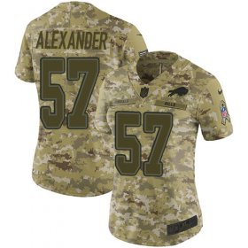 Wholesale Cheap Nike Bills #57 Lorenzo Alexander Camo Women\'s Stitched NFL Limited 2018 Salute to Service Jersey