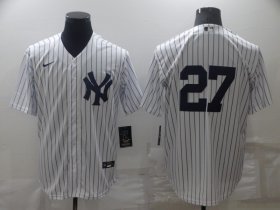 Wholesale Cheap Men\'s New York Yankees #27 Giancarlo Stanton White No Name Stitched MLB Nike Cool Base Jersey