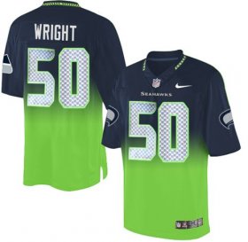 Wholesale Cheap Nike Seahawks #50 K.J. Wright Steel Blue/Green Men\'s Stitched NFL Elite Fadeaway Fashion Jersey