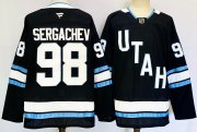 Cheap Men's Utah Hockey Club #98 Mikhail Sergachev Navy 2024-25 Stitched Jersey