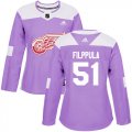 Wholesale Cheap Adidas Red Wings #51 Valtteri Filppula Purple Authentic Fights Cancer Women's Stitched NHL Jersey