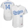 Wholesale Cheap Dodgers #14 Enrique Hernandez White Flexbase Authentic Collection Father's Day Stitched MLB Jersey